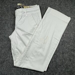 Free Style‎ Juniors 7 Pants 90s Vintage Low Rise Khaki White Straight Leg Y2K
